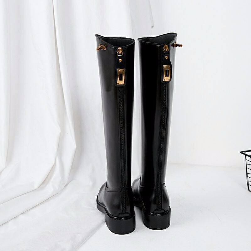 Long Martin Leather Boots