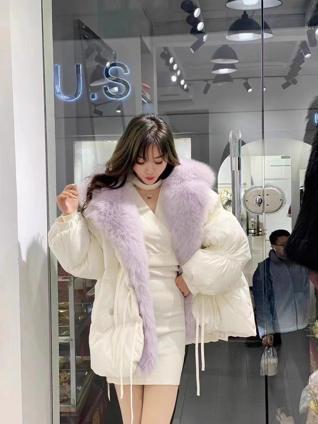 Big Fur Collar Down Jacket