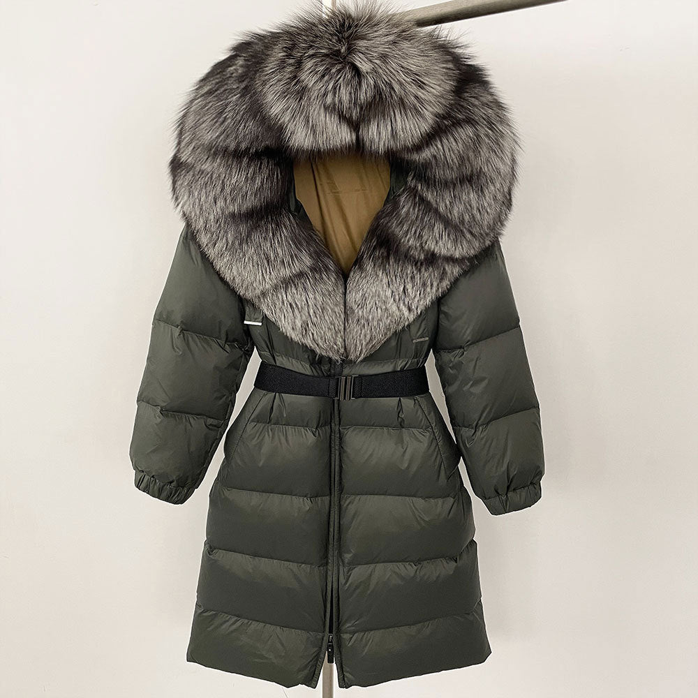 Real Fox Collar Fur Jacket