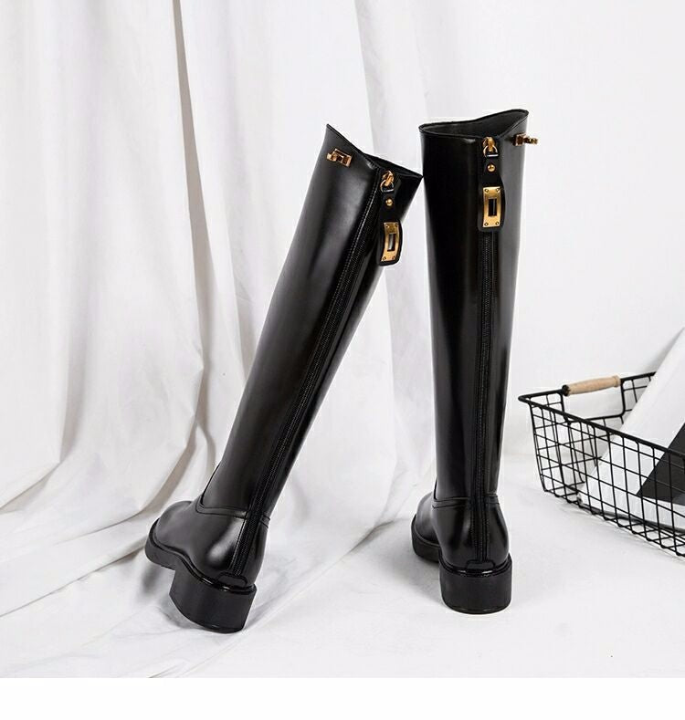Long Martin Leather Boots