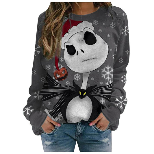 Christmas print fleece sweatshirt