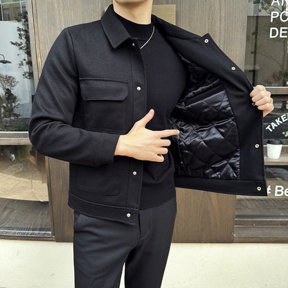 Men's Short Suit Jacket Woolen Lapel