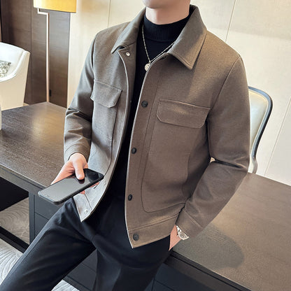 Men's Short Suit Jacket Woolen Lapel