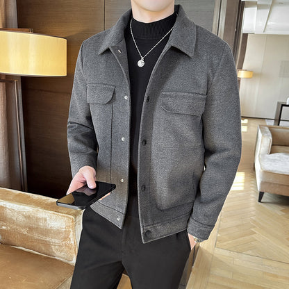 Men's Short Suit Jacket Woolen Lapel