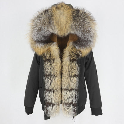 Raccoon Fur Liner Jacket