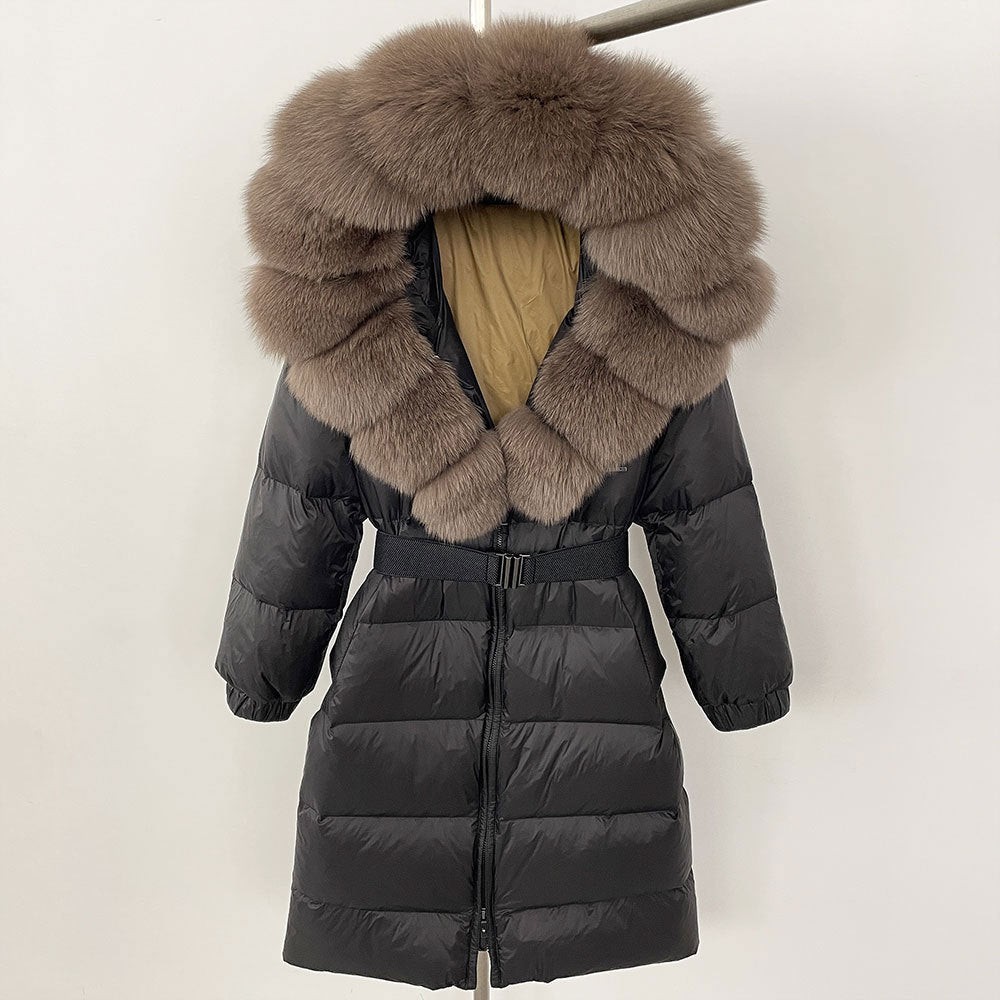 Real Fox Collar Fur Jacket