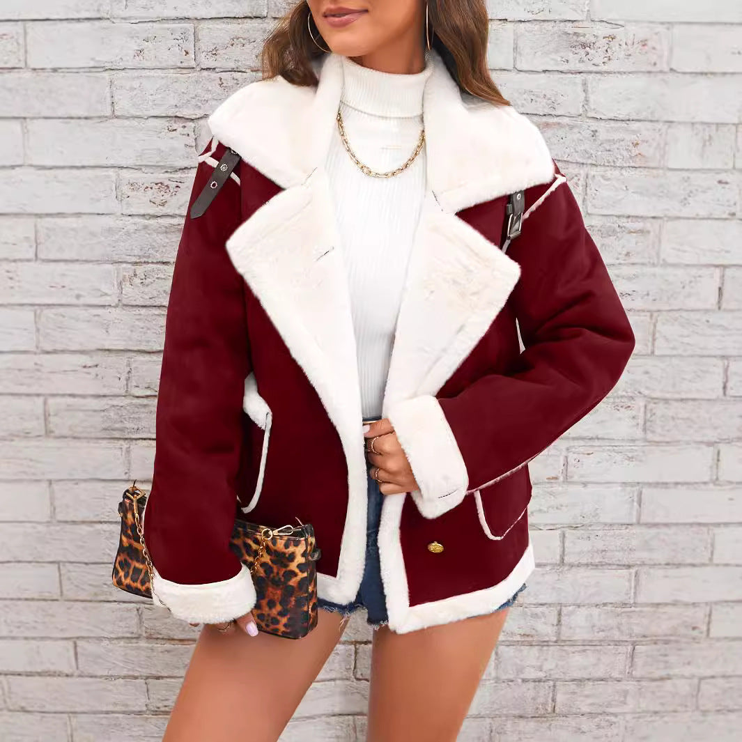 Collar Plush Casual Jacket