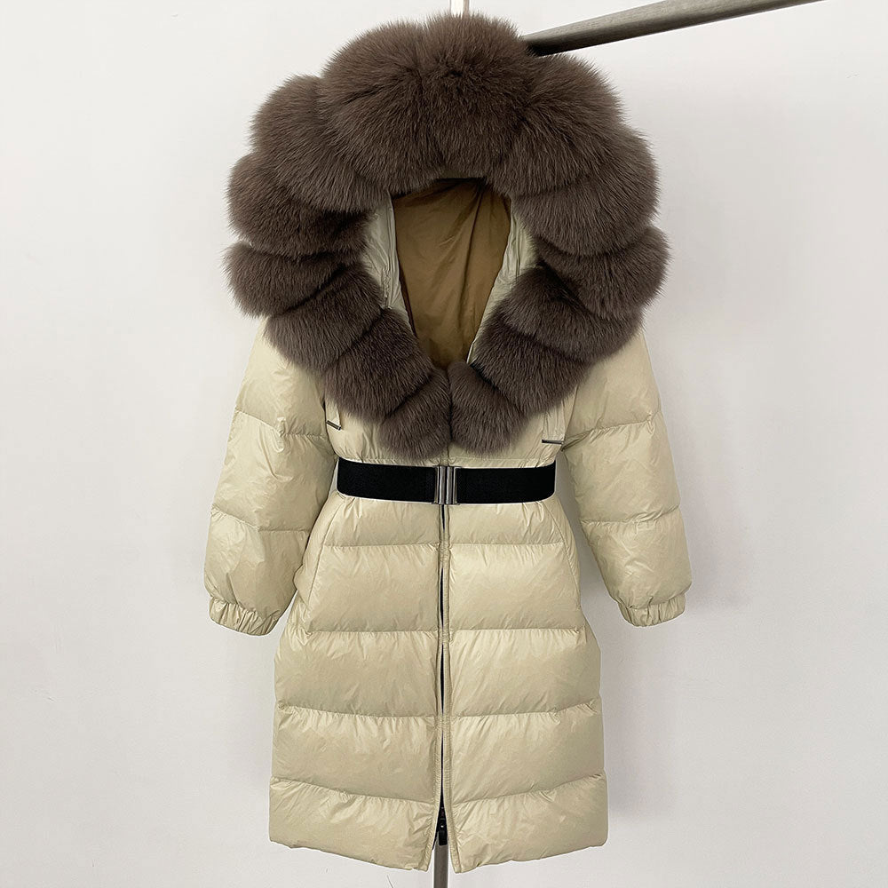 Real Fox Collar Fur Jacket